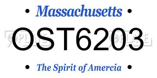 OST6203 Massachusetts License Plate