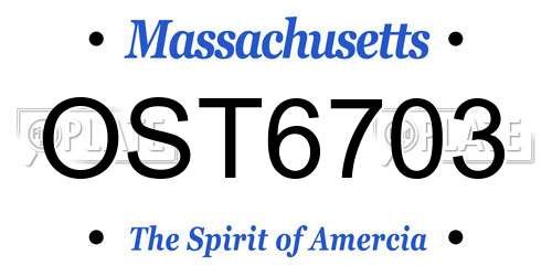 OST6703 Massachusetts License Plate