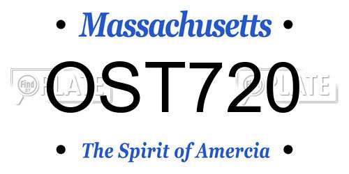 OST720 Massachusetts License Plate