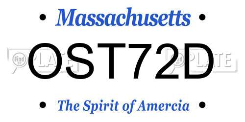 OST72D Massachusetts License Plate
