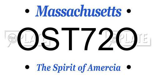 OST72O Massachusetts License Plate