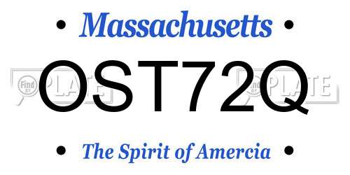 OST72Q Massachusetts License Plate