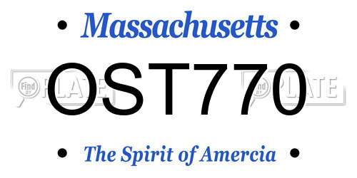 OST770 Massachusetts License Plate