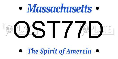 OST77D Massachusetts License Plate