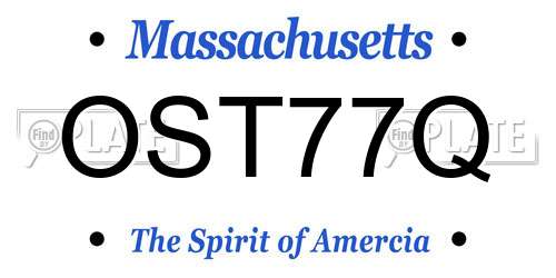 OST77Q Massachusetts License Plate