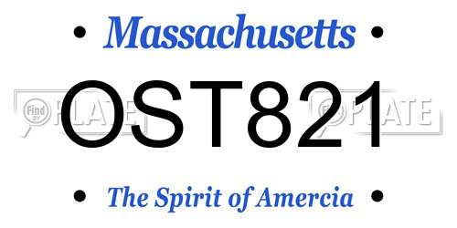 OST821 Massachusetts License Plate