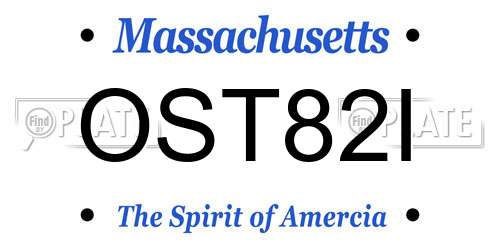 OST82I Massachusetts License Plate