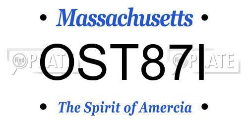 OST87I Massachusetts License Plate