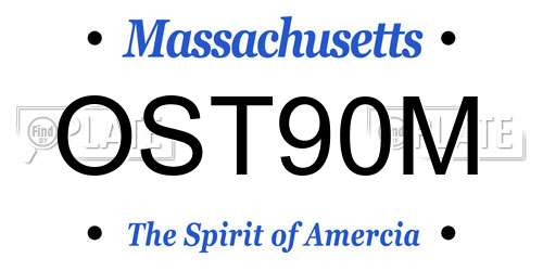 OST90M Massachusetts License Plate
