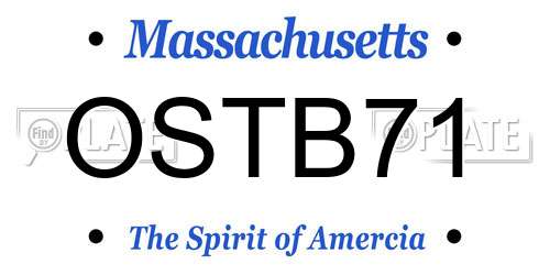 OSTB71 Massachusetts License Plate
