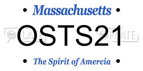 OSTS21 Massachusetts License Plate
