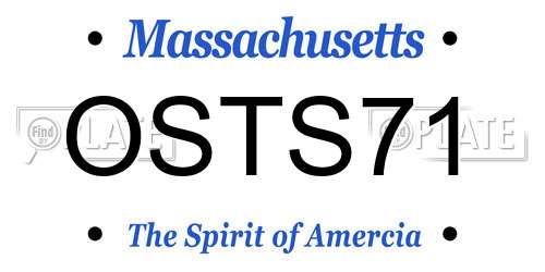 OSTS71 Massachusetts License Plate