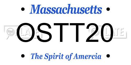OSTT20 Massachusetts License Plate