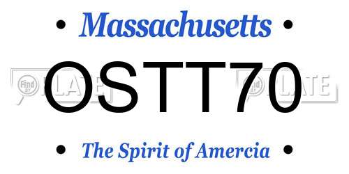 OSTT70 Massachusetts License Plate
