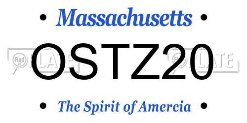 OSTZ20 Massachusetts License Plate