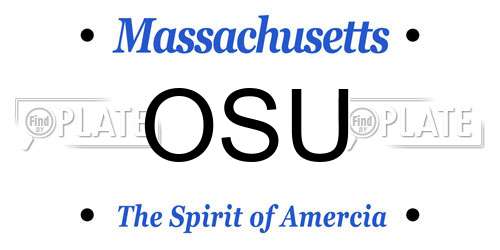 OSU Massachusetts License Plate