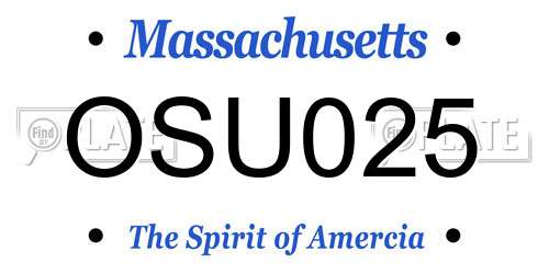 OSU025 Massachusetts License Plate
