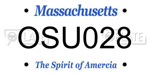 OSU028 Massachusetts License Plate