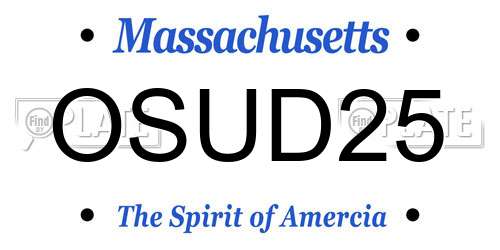 OSUD25 Massachusetts License Plate