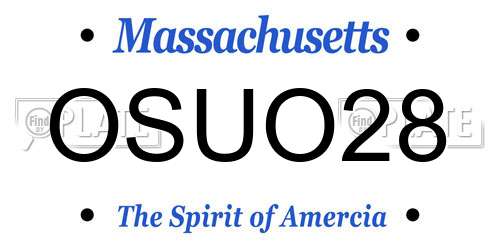 OSUO28 Massachusetts License Plate