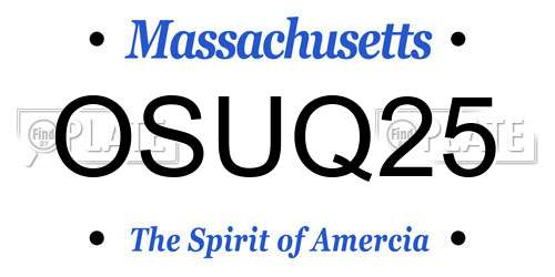 OSUQ25 Massachusetts License Plate