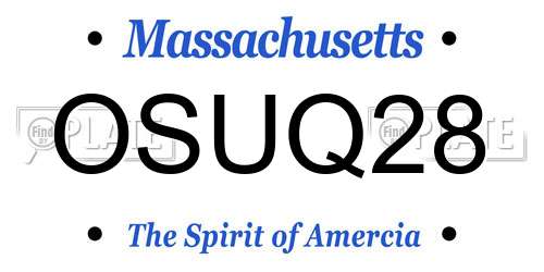 OSUQ28 Massachusetts License Plate