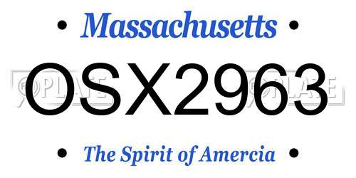 OSX2963 Massachusetts License Plate