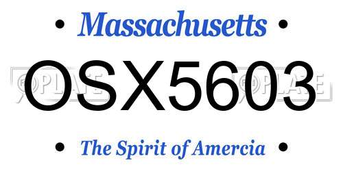 OSX5603 Massachusetts License Plate