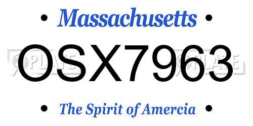 OSX7963 Massachusetts License Plate