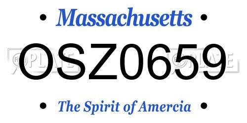 OSZ0659 Massachusetts License Plate