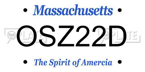 OSZ22D Massachusetts License Plate