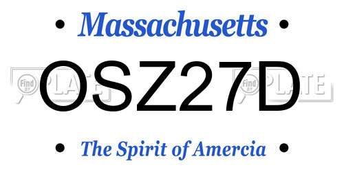 OSZ27D Massachusetts License Plate
