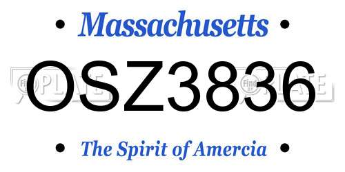 OSZ3836 Massachusetts License Plate