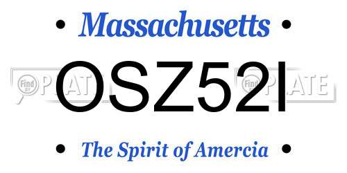 OSZ52I Massachusetts License Plate