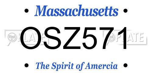 OSZ571 Massachusetts License Plate
