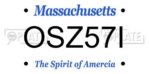 OSZ57I Massachusetts License Plate