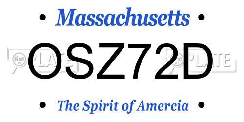 OSZ72D Massachusetts License Plate