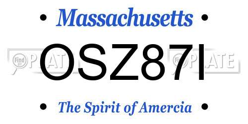 OSZ87I Massachusetts License Plate
