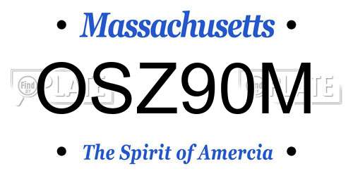 OSZ90M Massachusetts License Plate