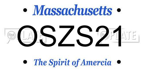OSZS21 Massachusetts License Plate