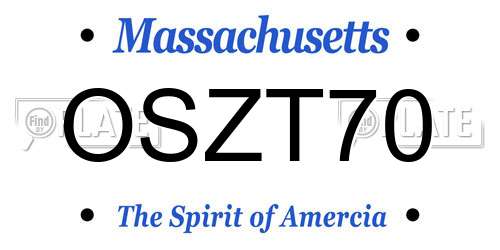 OSZT70 Massachusetts License Plate