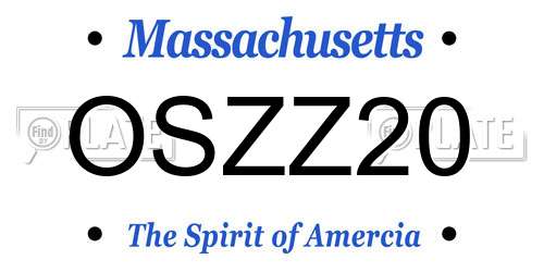 OSZZ20 Massachusetts License Plate