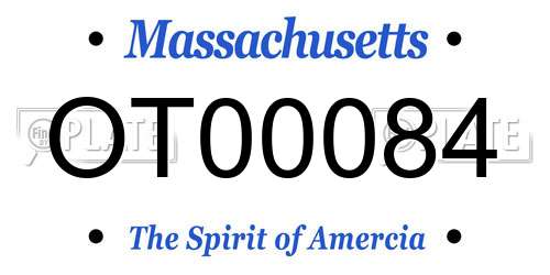 OT00084 Massachusetts License Plate