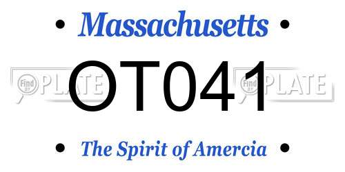 OT041 Massachusetts License Plate