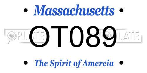 OT089 Massachusetts License Plate