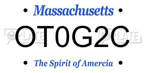 OT0G2C Massachusetts License Plate