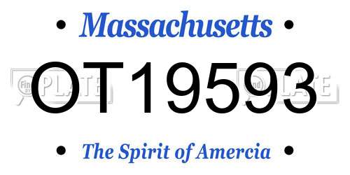 OT19593 Massachusetts License Plate