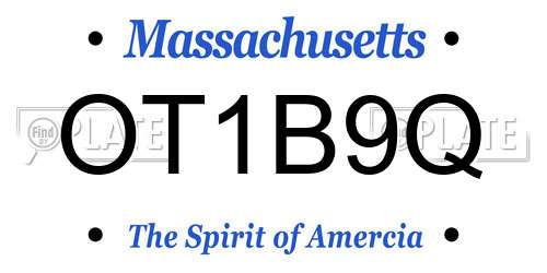 OT1B9Q Massachusetts License Plate