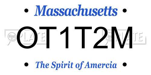 OT1T2M Massachusetts License Plate