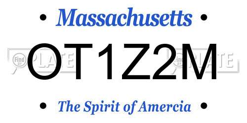 OT1Z2M Massachusetts License Plate
